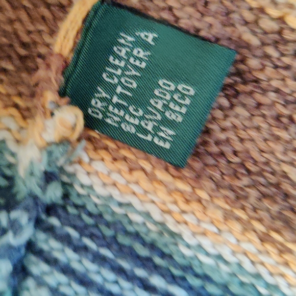 Vintage Lauren Ralph Lauren Hand Knit Navajo Cardigan with tie, Size PM - Picture 11 of 15